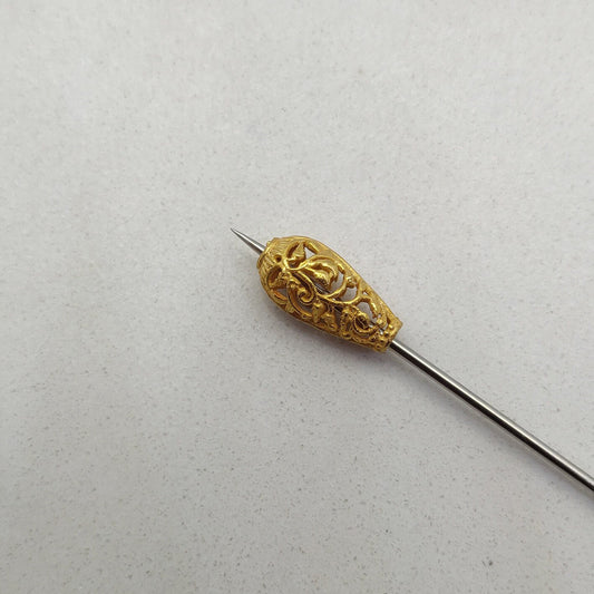 18K Solid Gold Flower Lantern Spacer Bead - view 3