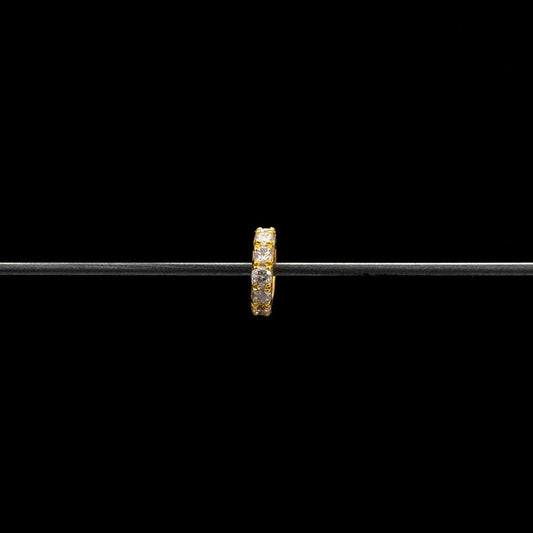 14k Solid Yellow Gold Diamond Wheel Spacer 5mm - SAR Gems