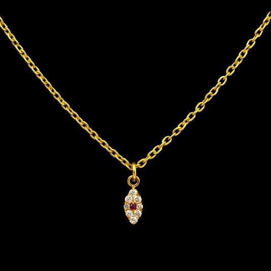 Ruby 14k Gold Evil Eye Charm Pendant - SAR Gems