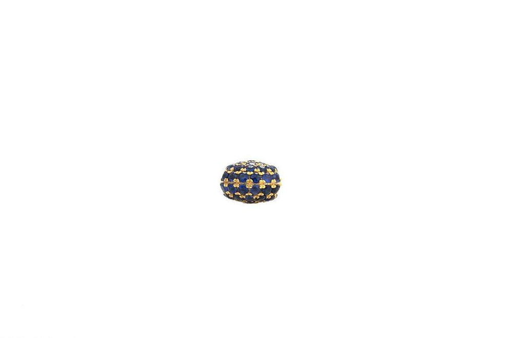14k Solid Yellow Gold Blue Sapphire Spacer Beads