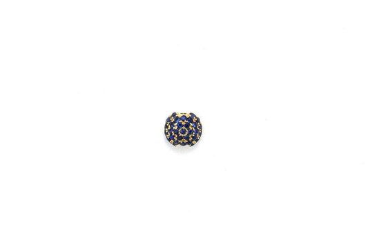14k Solid Yellow Gold Blue Sapphire Spacer Beads - view 3