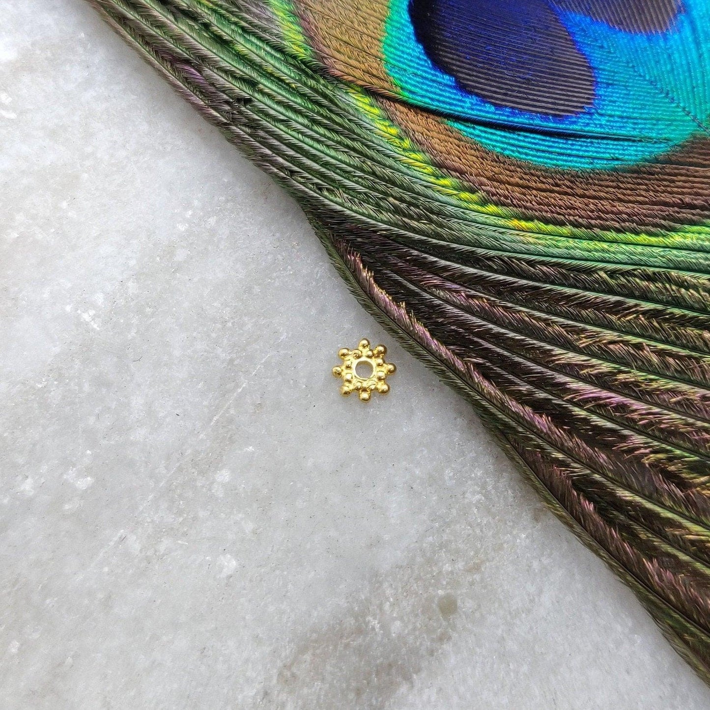 18K Gold Wheel Gold Spacer Bead Components Jewelry 1X5mm Pack of 2Pcs