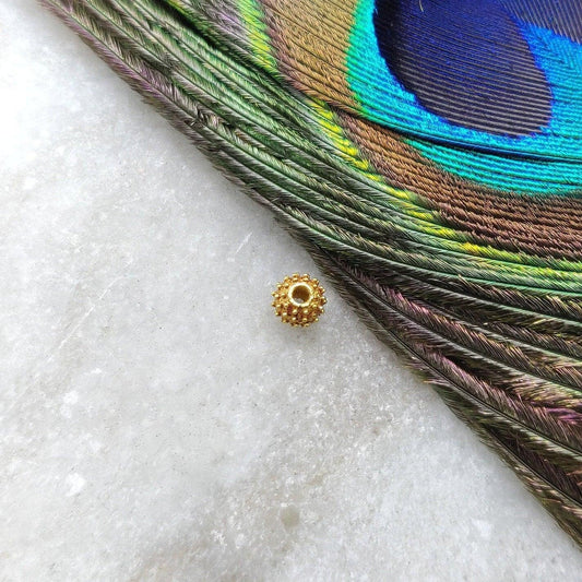 18KT Solid Yellow Gold Spacer Ball Beads 4mm