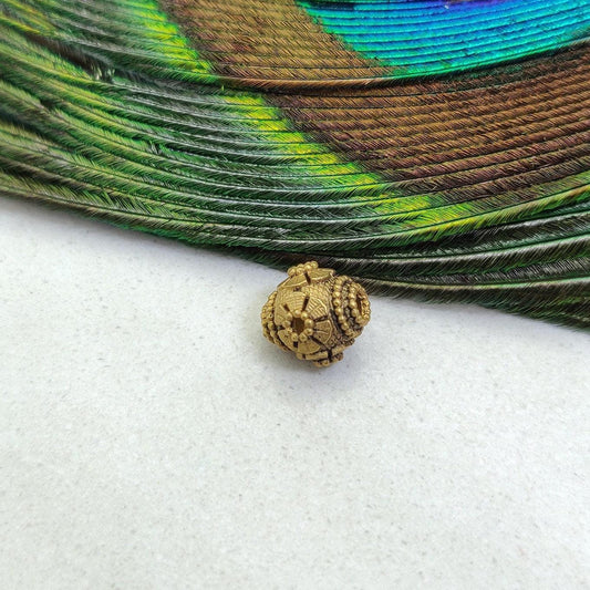 18 Karat Gold Textured Ball Spacer Beads 7.5mm