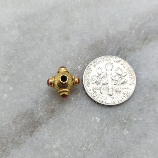 18KTT Gold Coral Beads 8mm DIY Jewelry - view 3