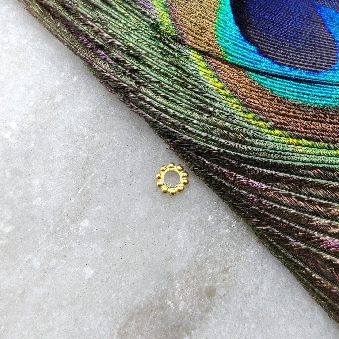 18 Carat Yellow Gold Wheel Gold Spacer Bead Finding Sold as 2 pcs