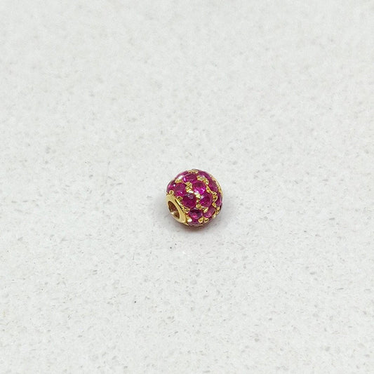 14k Solid Gold Ruby Ball Spacer Beads 4mm - view 3