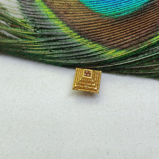 18 Carat Solid Yellow Gold Pyramid Gold Spacer Bead Components 8mm