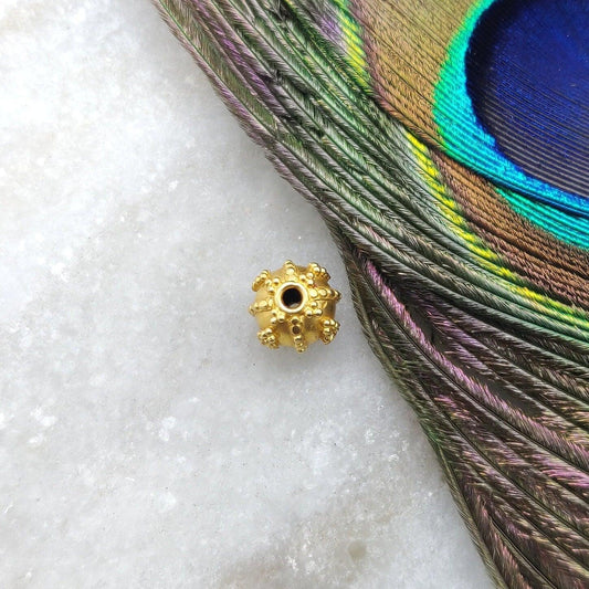 18 Carat Solid Yellow Gold Ball Gold Spacer Bead Components 7.5mm Handcrafted Craft