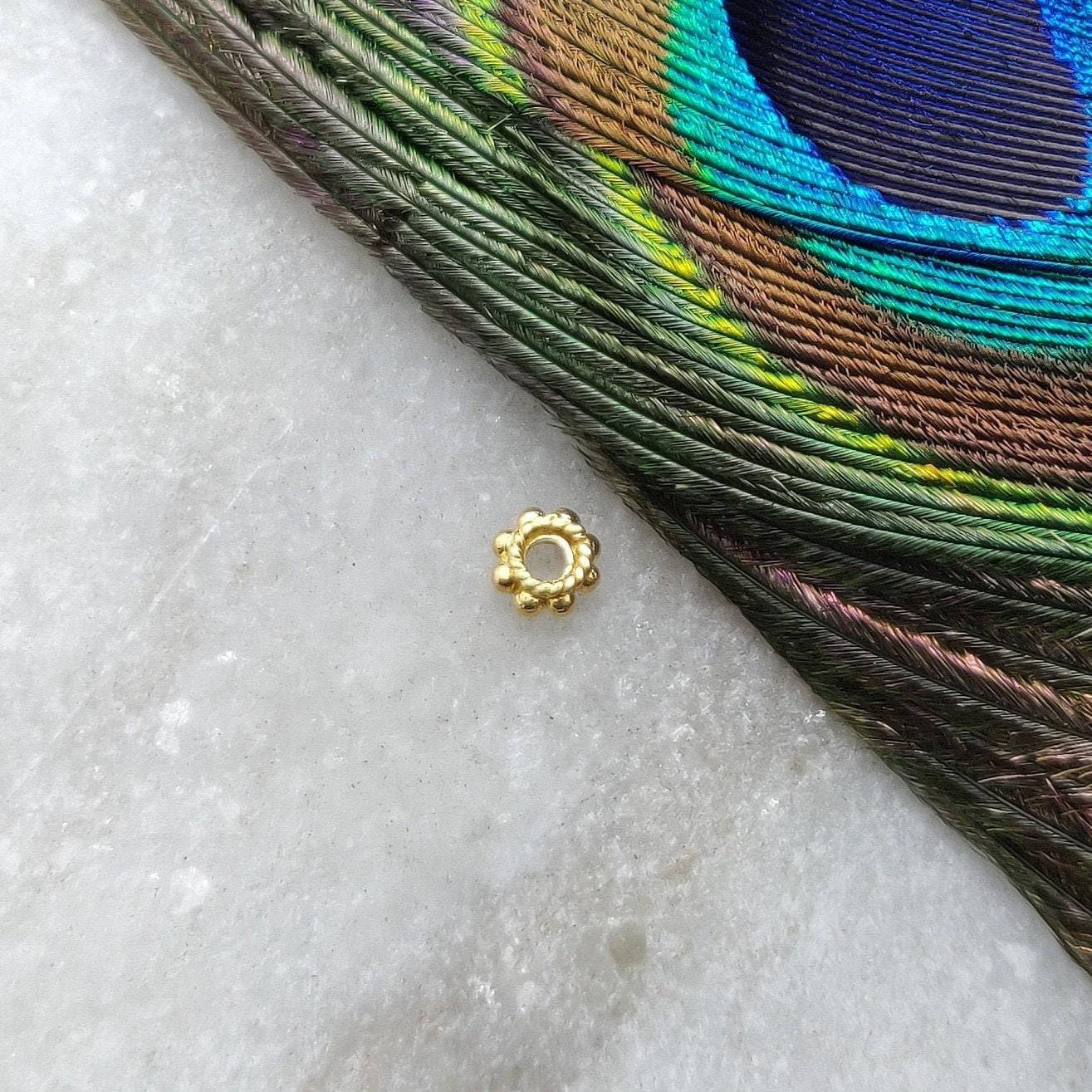 18KT Gold Wheel Gold Spacer Bead 4mm For Making Jewelry