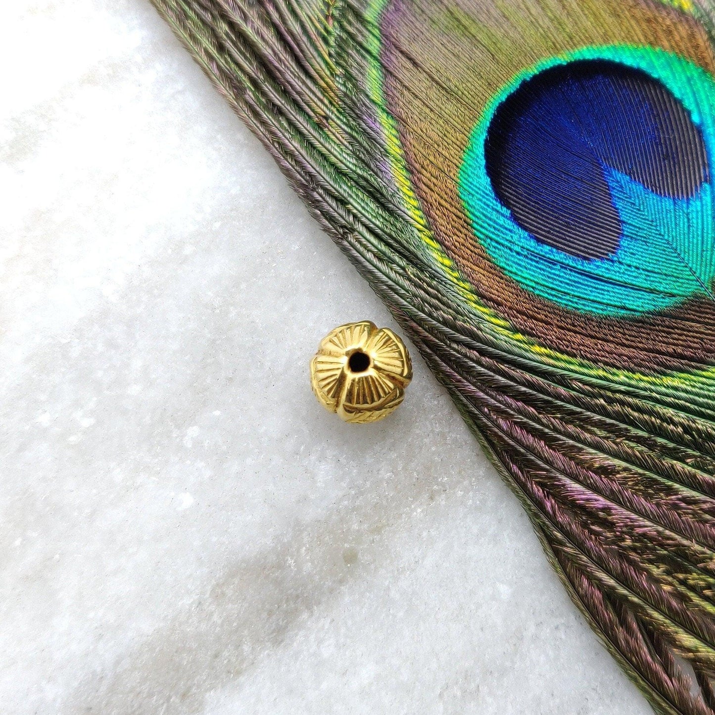 18KT Solid Yellow Gold 10mm Spacer Ball Beads