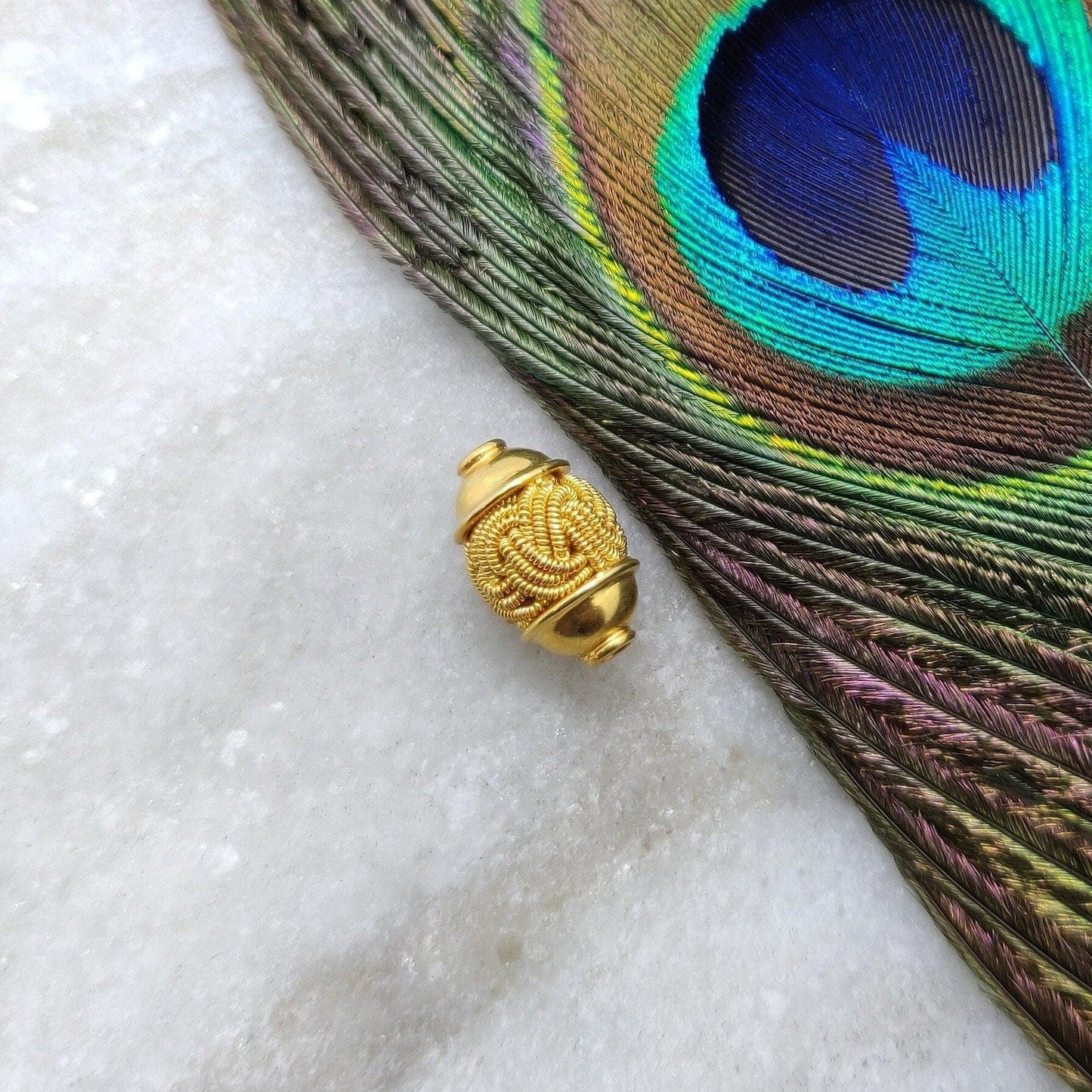 14x8.50mm 18 Karat Yellow Gold Tube Gold Spacer Bead Components