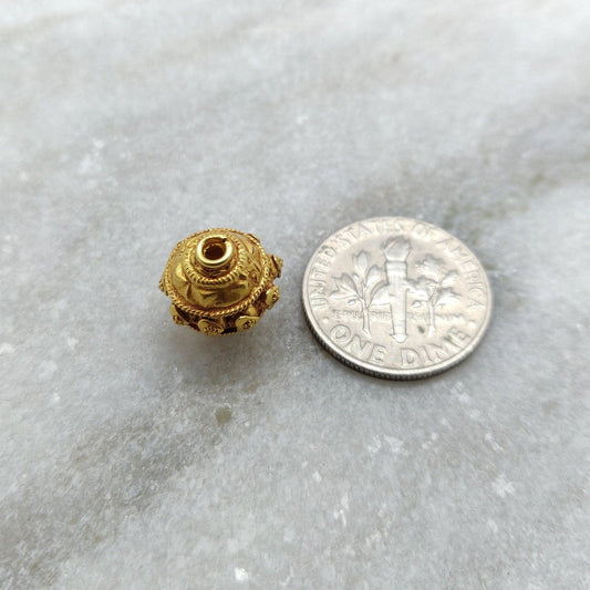18KTT Gold Large Round Spacer Beads - view 3