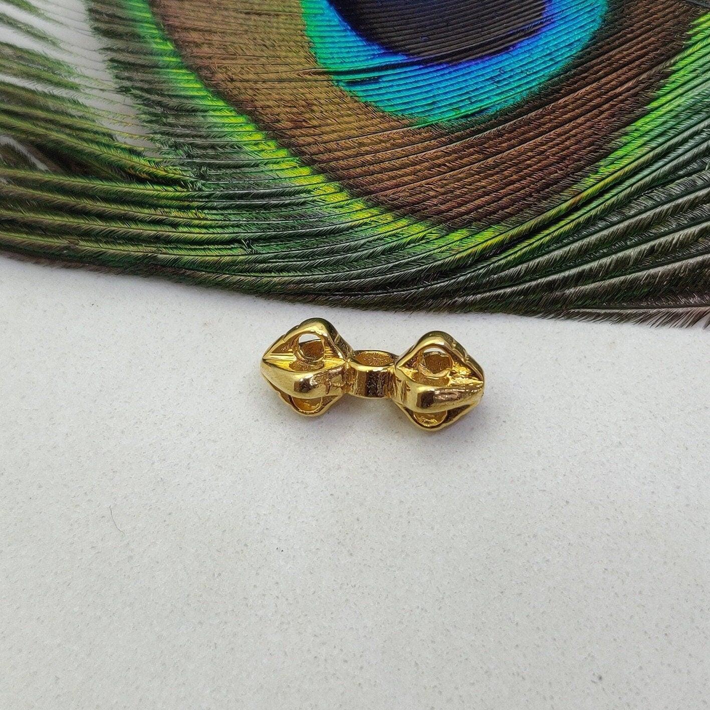 18 Carat Solid Yellow Gold Fancy Gold Spacer Bead Components 20x9mm Handcrafted Craft Supply