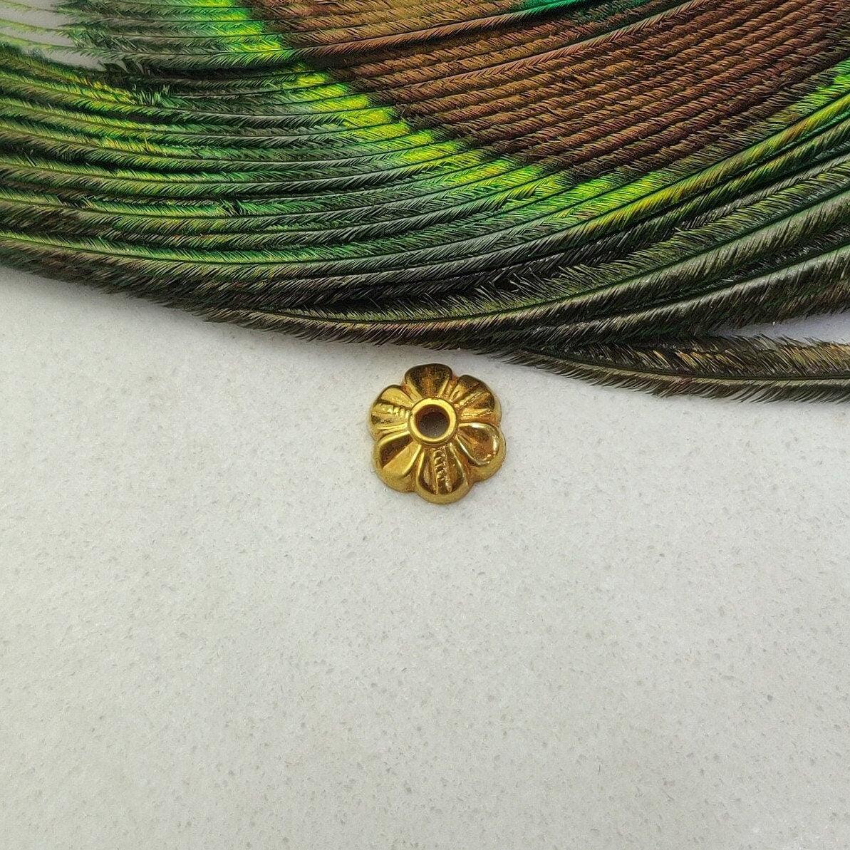 7mm 18 Karat Yellow Gold-Plated Craft Bead Cap Findings Spacer DIY