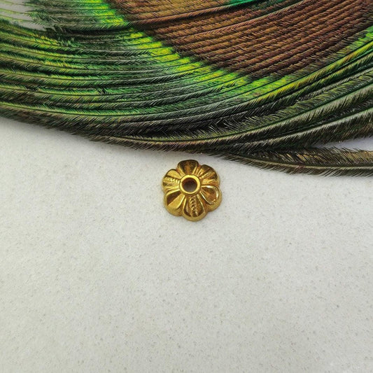 7mm 18 Karat Yellow Gold-Plated Craft Bead Cap Findings Spacer DIY