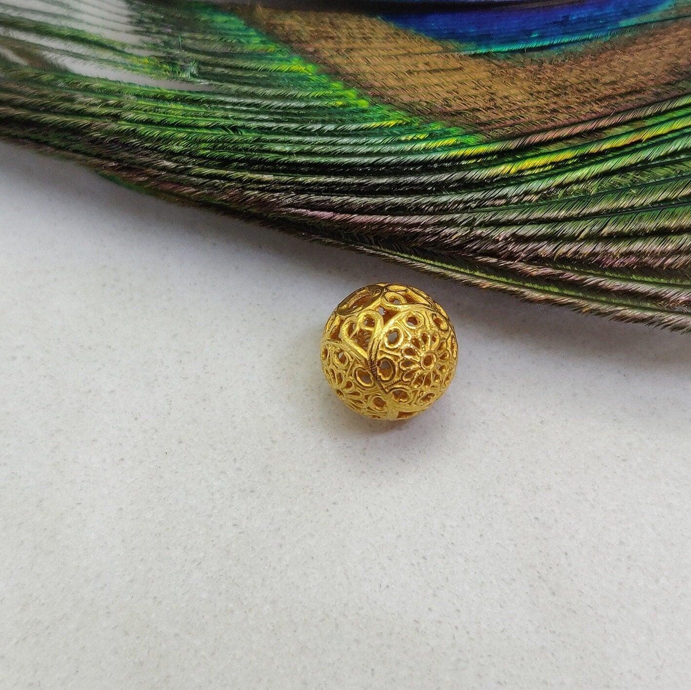 18KT Solid Yellow Gold Rondelle Gold Spacer Bead Components-10 MM