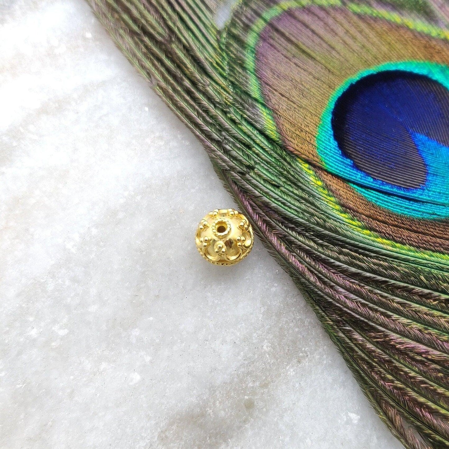 18 Karat Gold Round Spacers 8mm