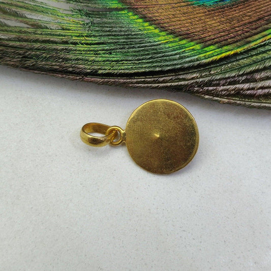 18k Solid Gold Antique Sapphire Pendant - view 3