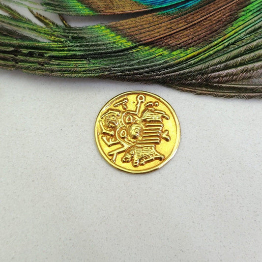 Ancient Coin 18K Yellow Gold Charm Handmade Vintage - SAR Gems