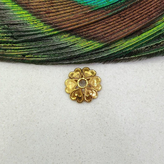 18KT Yellow Gold-Plated Floral Spacer Bead Cap Beads Jewelry Finding for Elegant Jewelry Designs