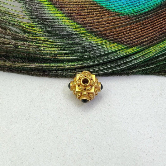 18K Gold Emerald Cube Spacer Beads-10 MM