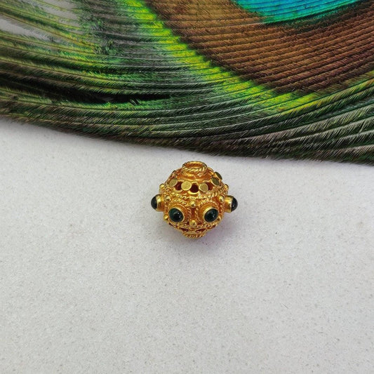 18KTT Gold Round Spacer Beads 10x9mm