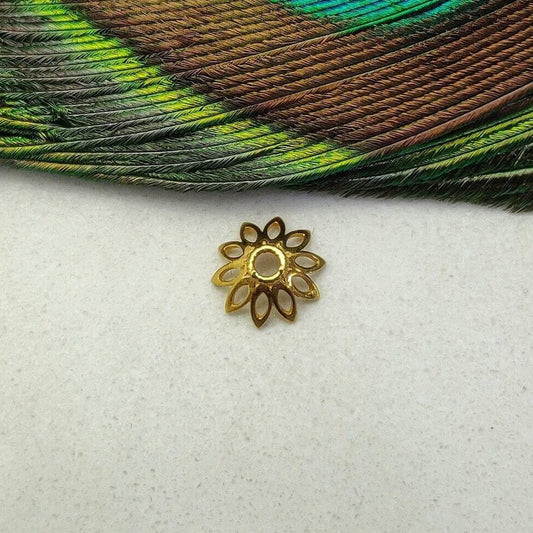Solid 18KT Gold Spacer Bead Cap For Jewelry Making