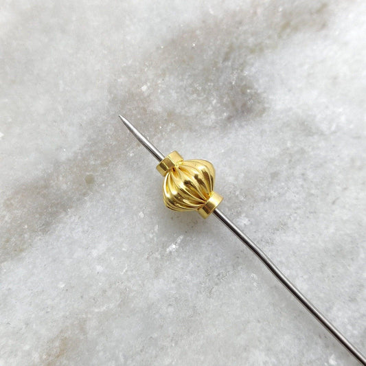 18KT Solid Yellow Gold Spacer Ball Beads-10X9 MM