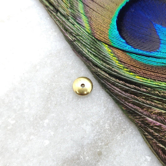 18 Karat Gold Disc Gold Spacer Bead Components Handcrafted Jewelry Making Supplies 6mm