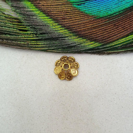 18KT Yellow Gold-Plated Bead Cap Findings For Jewelry DIY Craft 9mm