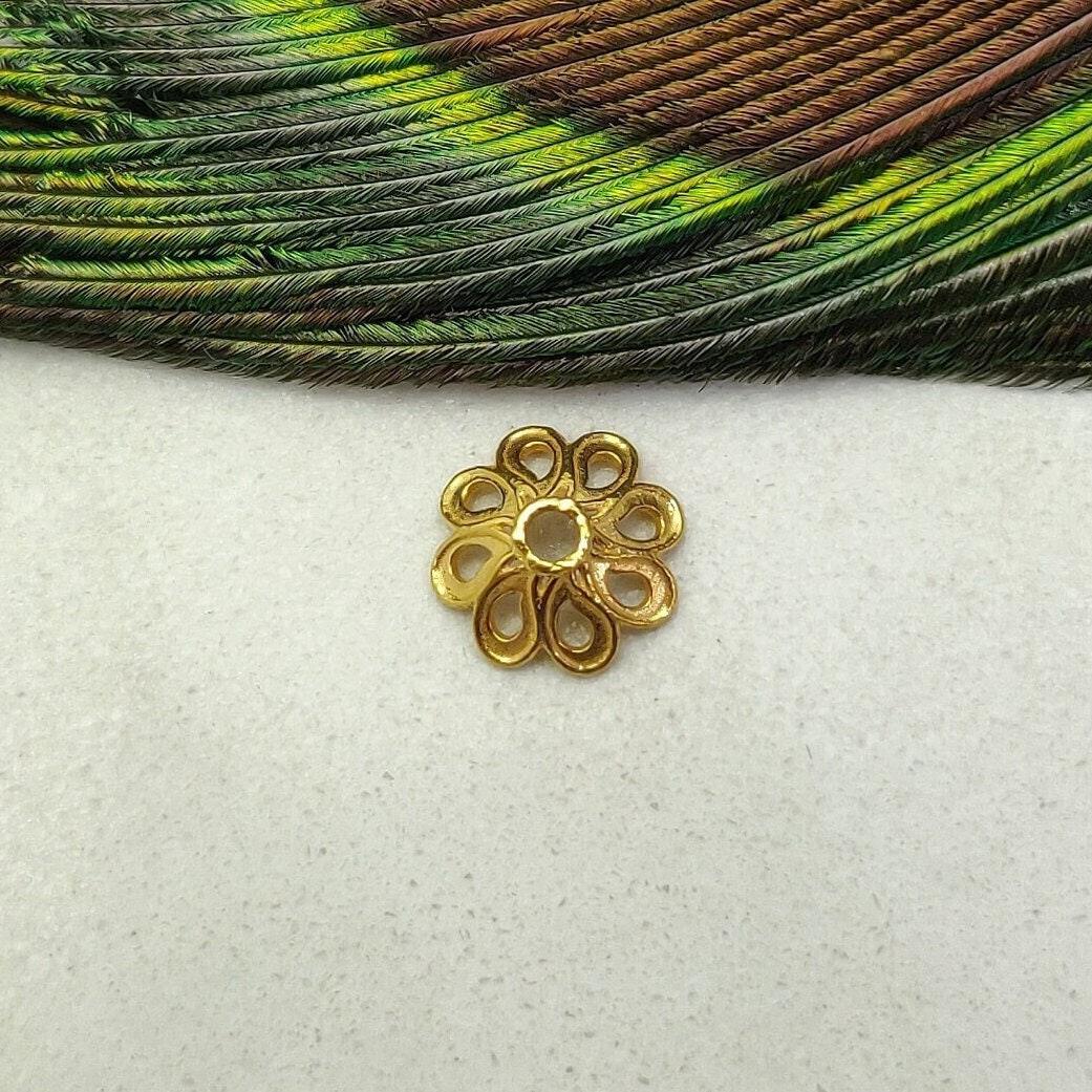 9X3mm 18K Yellow Gold-Plated Spacer Bead Cap Findings
