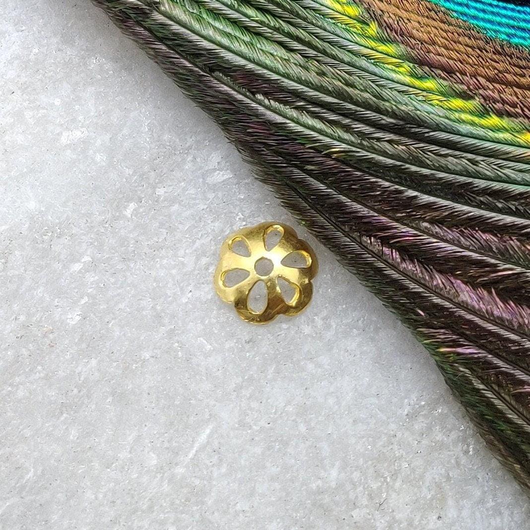 Floral 18K Gold Bead Cap Spacer Craft DIY Findings for Elegant Jewelry Designs