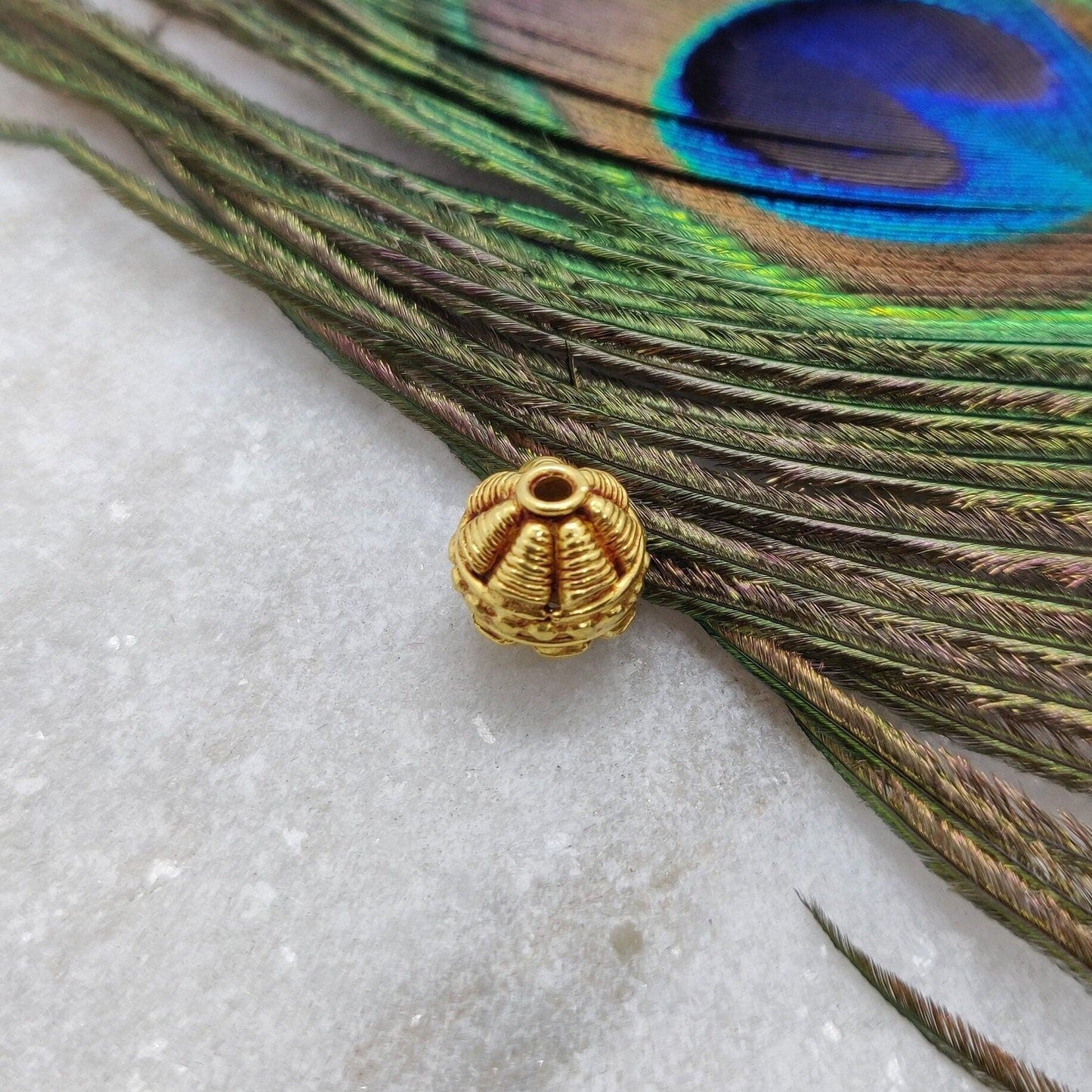 18 Karat Yellow Gold Fancy Gold Spacer Bead Components - Handcrafted Crafts Supply