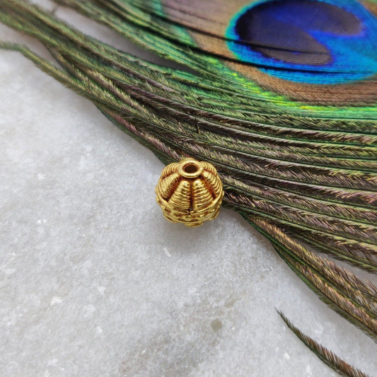 18 Karat Yellow Gold Fancy Gold Spacer Bead Components - Handcrafted Crafts Supply