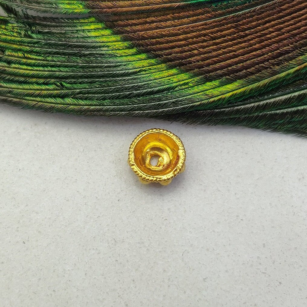 7mm 18k Gold Spacer Cap Beads