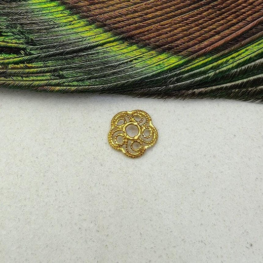 18 Carat Yellow Filigree findings Bead Cap 7MM