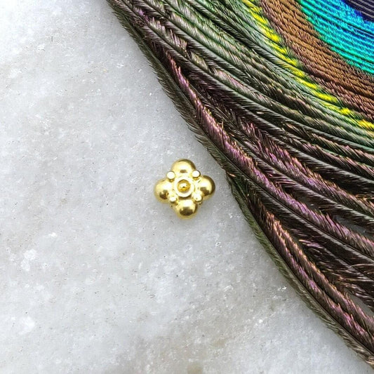 18 Karat Solid Yellow Gold Wheel Gold Spacer Bead Components 3x5mm