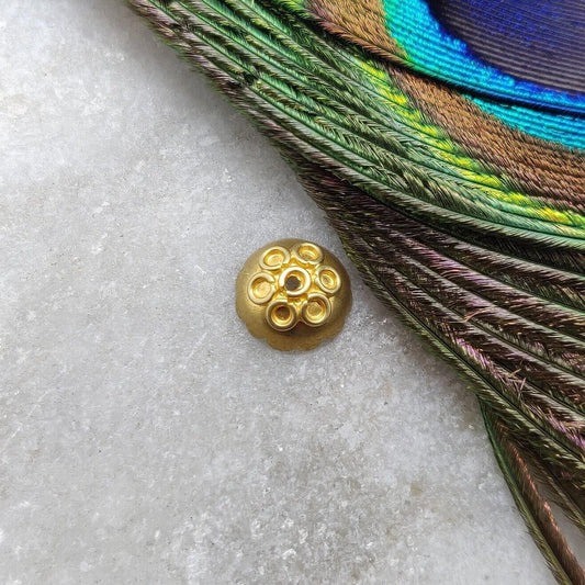 8MM 18 Karat Gold Spacer Cap for Bead Cap Finding For DIY Project