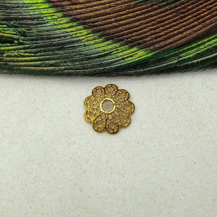 Filigree 18K Yellow Gold-Plated Spacer Cap for Beads Jewelry Making Supplies