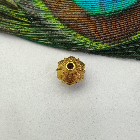 18K Gold 13x10mm Fancy Spacer Beads - view 3