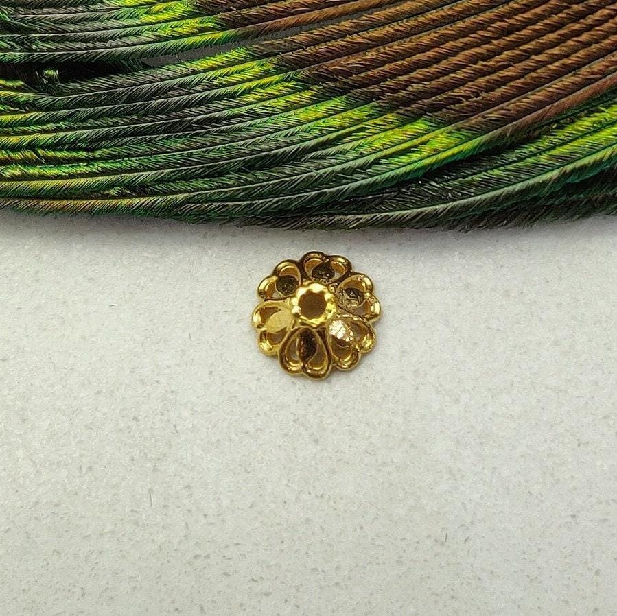 18KT Yellow Gold-Plated Bead Cap For Jewelry Craft 7mm