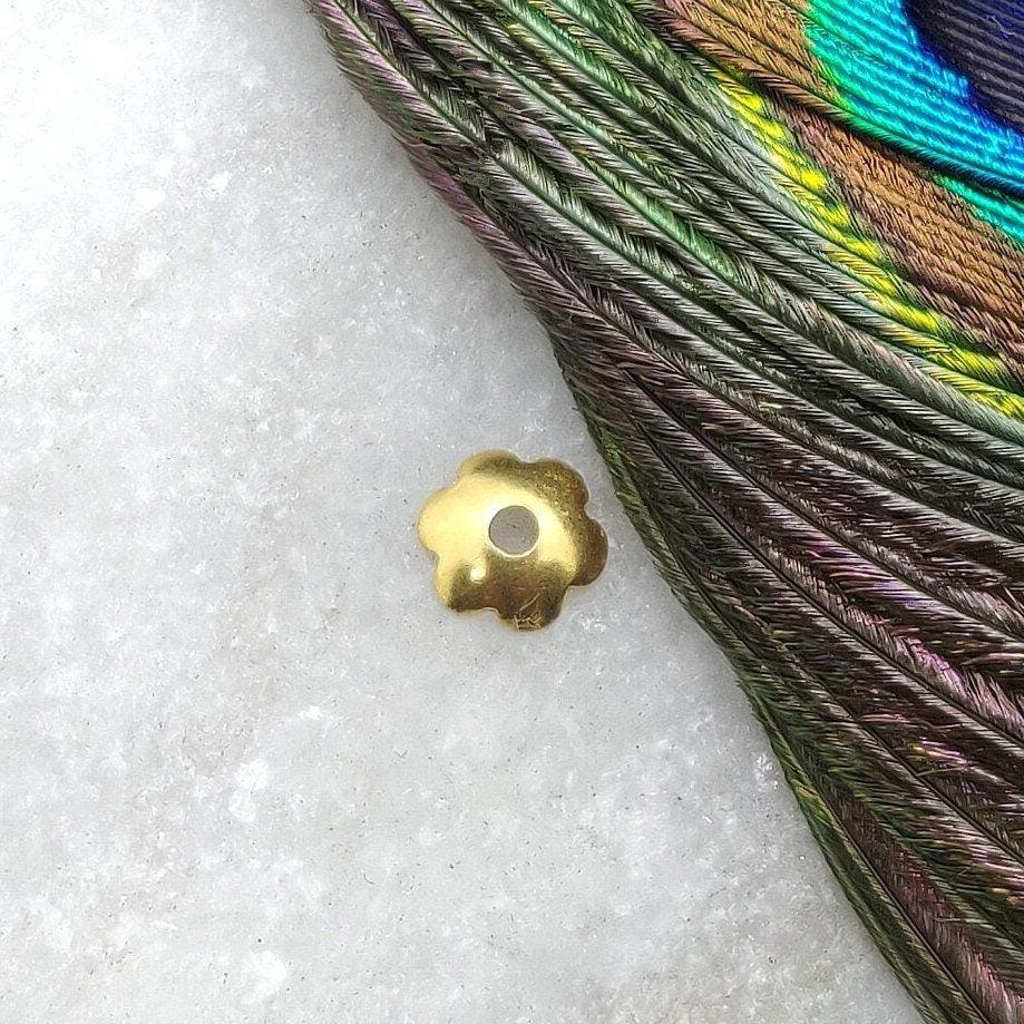 18 Karat Yellow Gold-Plated Plain Bead Cap Findings 6mm