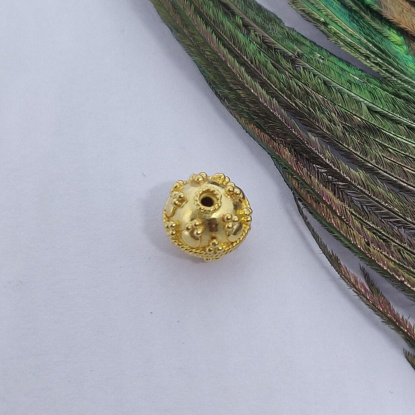 18 Carat Solid Yellow Gold Ball Gold Spacer Bead Components