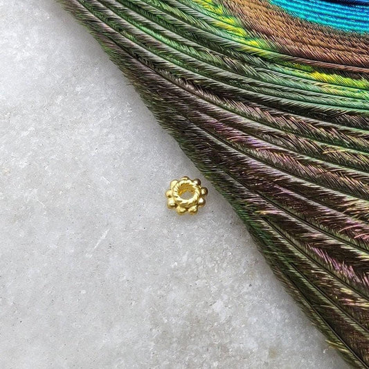 Solid 18 Carat Gold Gold Spacer Bead Components Sold as 2pcs