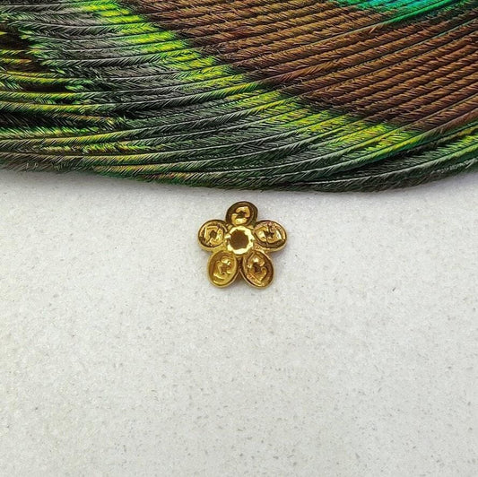 18 Carat Yellow Gold-Plated Floral Bead Cap 7mm for Elegant Jewelry Designs