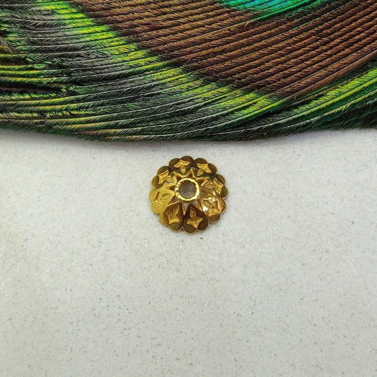 Yellow 18 Carat Gold Spacer Bead Cap Beads Supplies