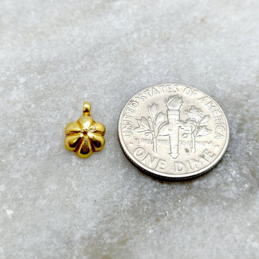 18k Yellow Gold 10mm Fancy Charm Pendant - Sar Gems