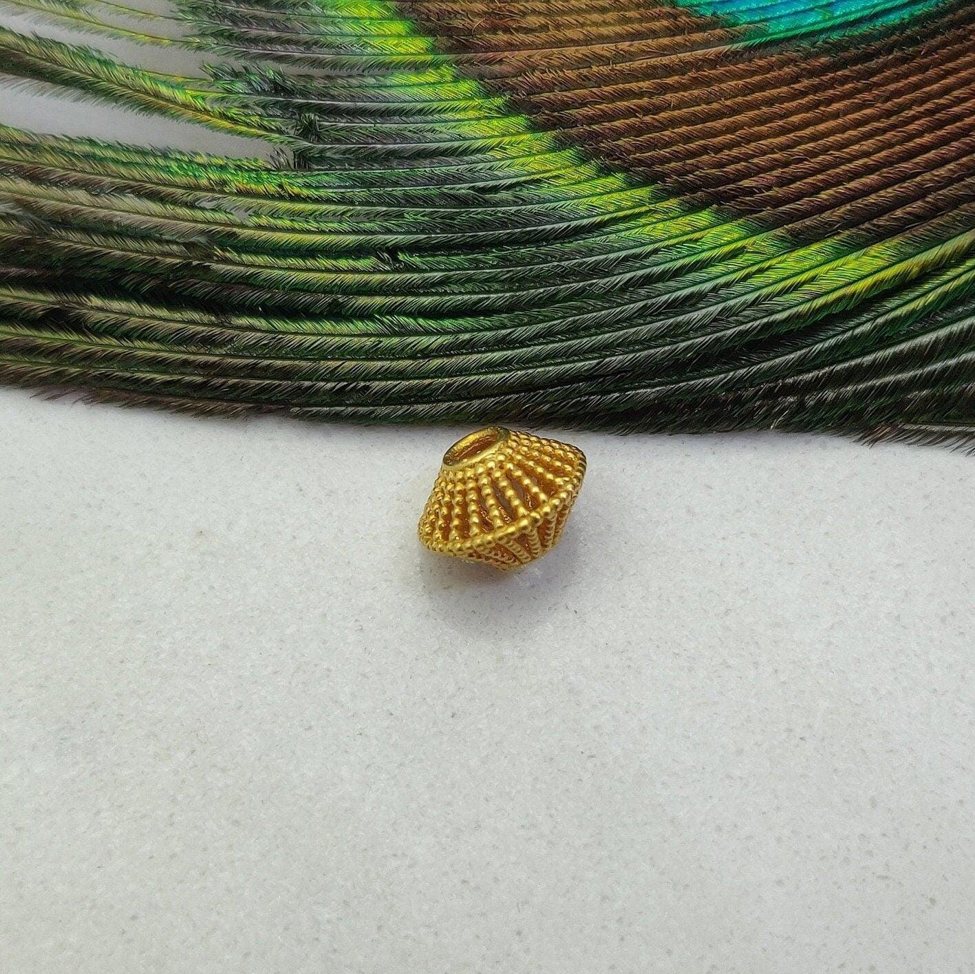 18 Carat Solid Yellow Gold Bicone Acrylic Round Beads 1.9mm