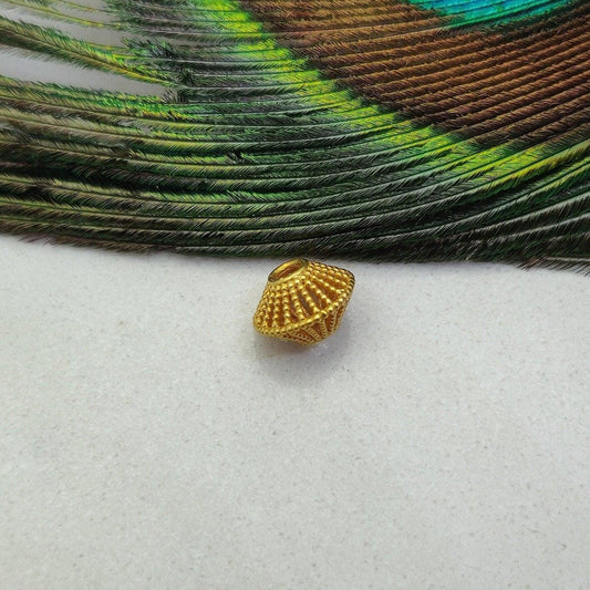 18 Carat Solid Yellow Gold Bicone Acrylic Round Beads 1.9mm